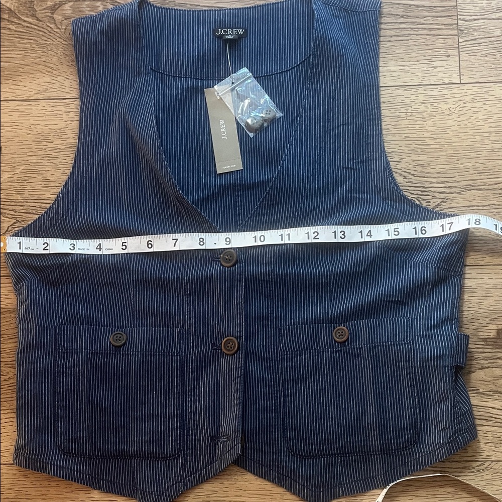 J. Crew Navy Striped Vest